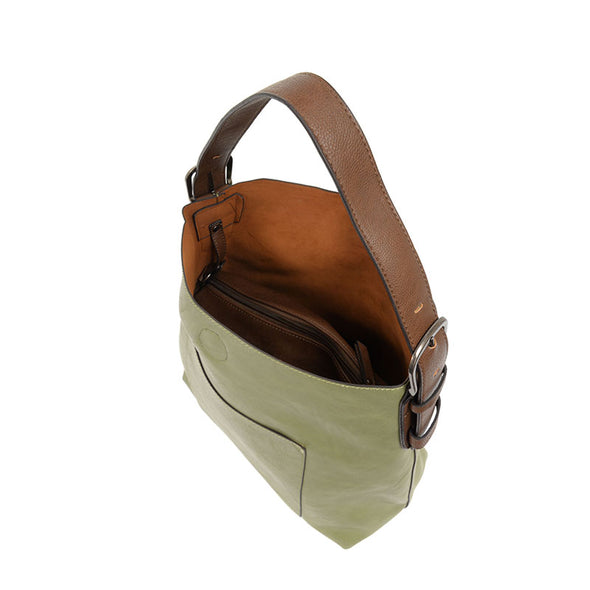Classic Hobo Handbag with Removable Insert Bag in Eucalyptus/Coffee