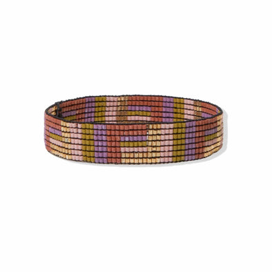 Lilac Geometric Stripe Small Luxe Stretch Bracelet