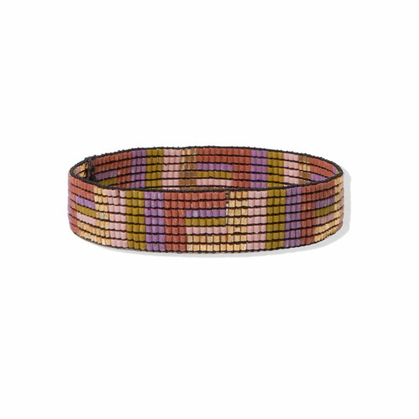 Lilac Geometric Stripe Small Luxe Stretch Bracelet