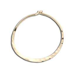 Hammered Thin Wire Hoop Earrings - 20mm