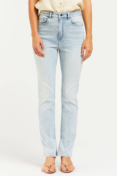 Madelina High Rise Straight Leg Jeans in Pale Blue