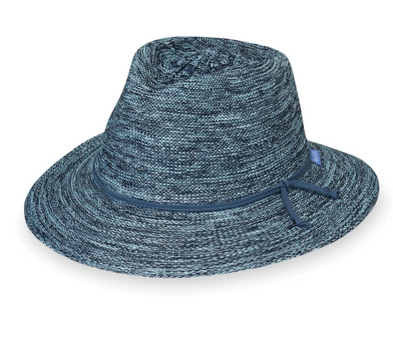 Victoria Fedora in Mixed Denim
